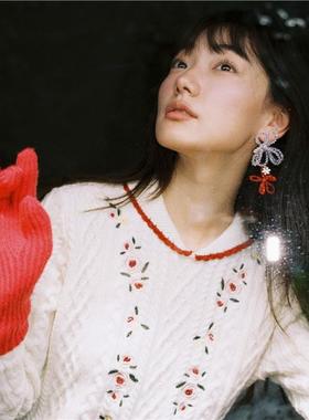 VERB《轻盈花影》不对称设计花朵耳钉