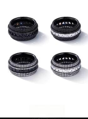 黑耀星环戒指小众设计王鹤棣王嘉尔同款