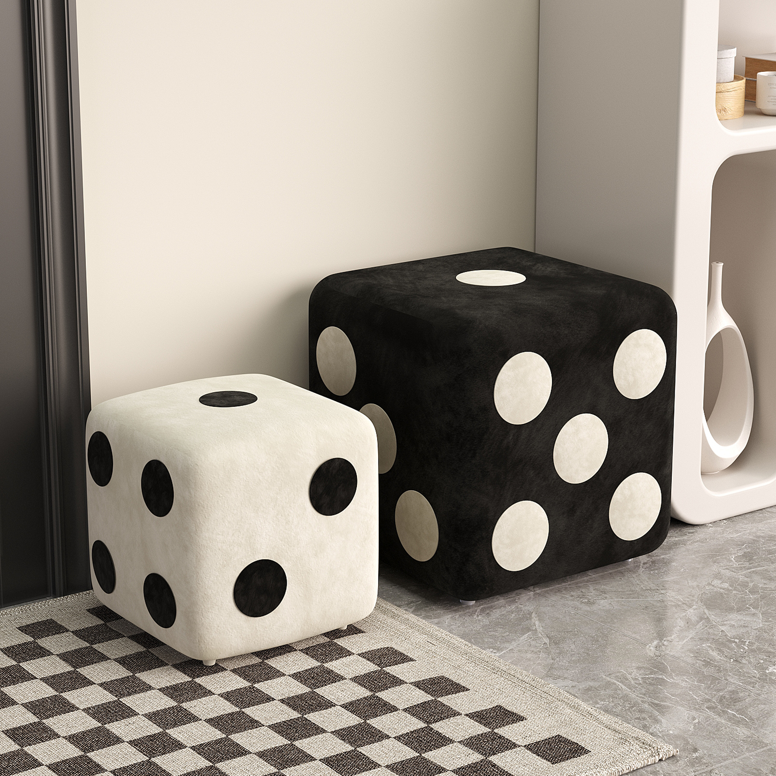 速发小凳子家用门凳矮口板意骰子客厅坐墩方凳换鞋凳创凳儿童踩脚