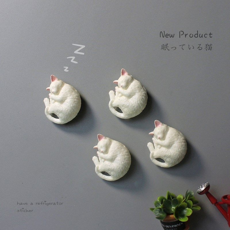 速发冰箱上的微磁世界 迷你睡觉猫咪冰箱贴贴缩 日式创意磁铁摆件,节庆用品/礼品,文化创意冰箱贴,淘宝优惠券,粉丝福利购,淘宝优惠卷
