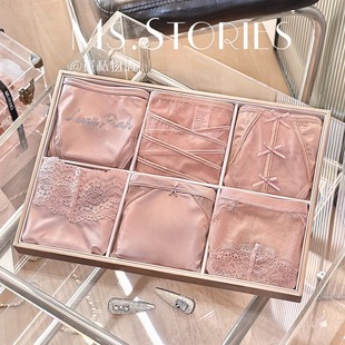 MS.初恋情人*粉色性感蕾丝内裤女纯欲纯棉蝴蝶结小仙女低腰三角裤