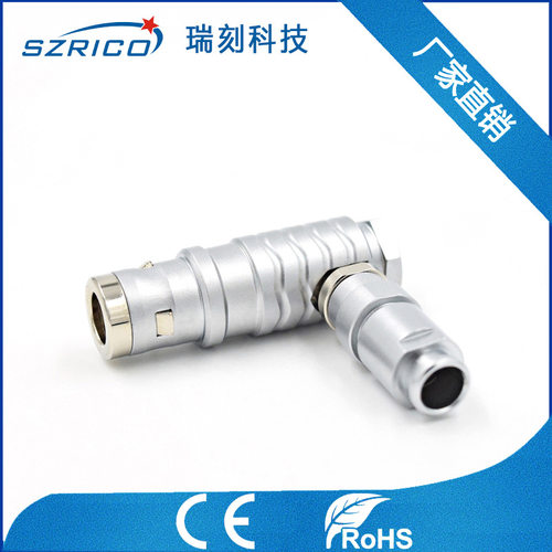 90度航空弯角插头 FHG.0K.306.GLAC 圆形推拉自锁防水连接器IP67