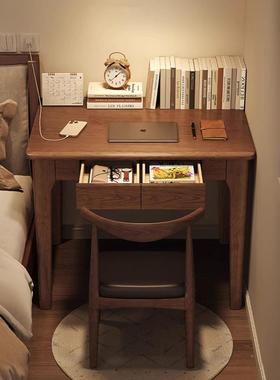 脑实木迷你小书桌室床边简易VWM单人台式电卧窄桌家用小户型写字