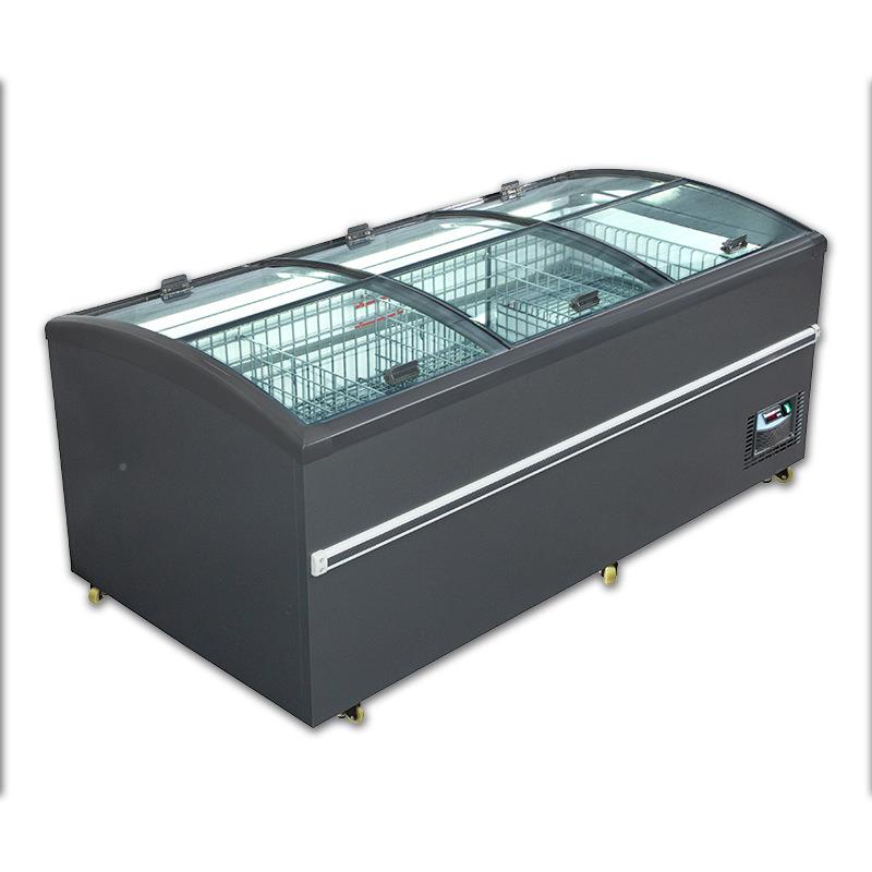 冰柜用海鲜速柜双面雪弧形组合岛PCY柜商卧式展示柜冷冻柜糕柜冷