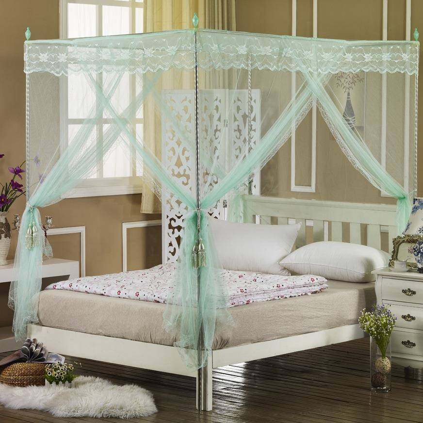 蚊帐支架杆不门子配件三开门锈WAJ钢管顶架子加粗单开方落地公主