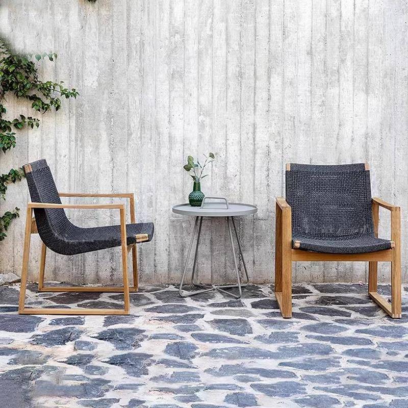 LG外休闲柚木桌椅庭院防水户防晒实家木桌长阳台别墅露台室外具组