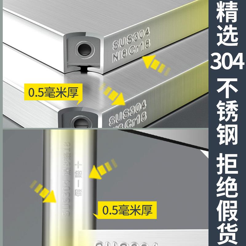 储物架轮子可移动厨房置物架多层304不锈钢货架收纳微波炉带落地