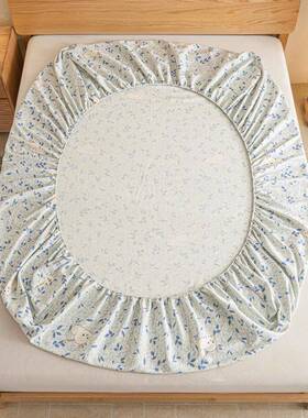 A类纯棉粗布老床件笠床罩单罩件加厚床垫防尘保护套全棉床单XTH三