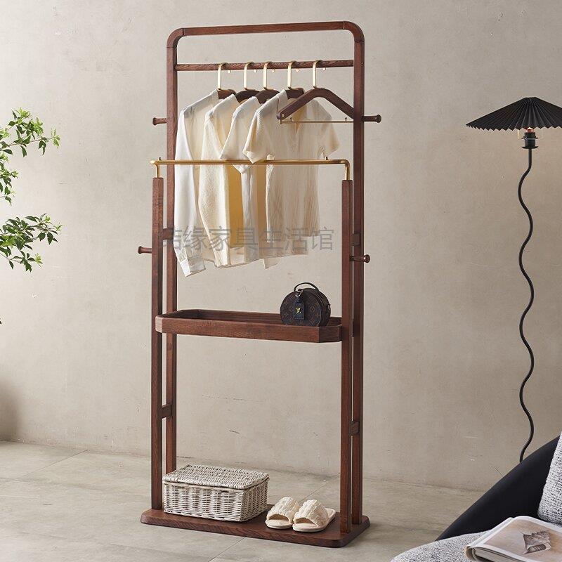 9U无品牌/全实木挂衣落地卧室简易间衣帽办公室立式架客厅架置物