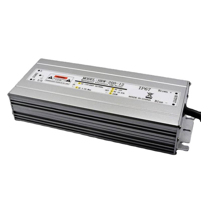 IP67防水电源12V200W铝壳防水防雨灯条灯带灯箱恒压开关电源