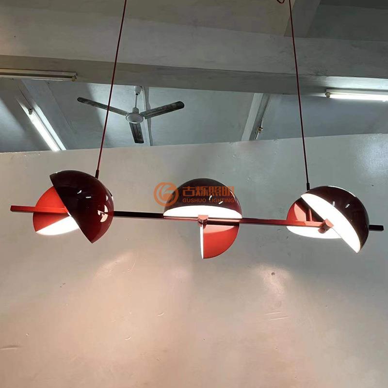 山工旋厂工程吊餐厅QQT吧台现代转圆球形奢灯华高中档贝壳一字灯