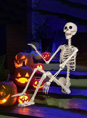 万圣节骷骨ZYY架新品内651cm可站立骨架人庭院室户外鬼髅屋装饰