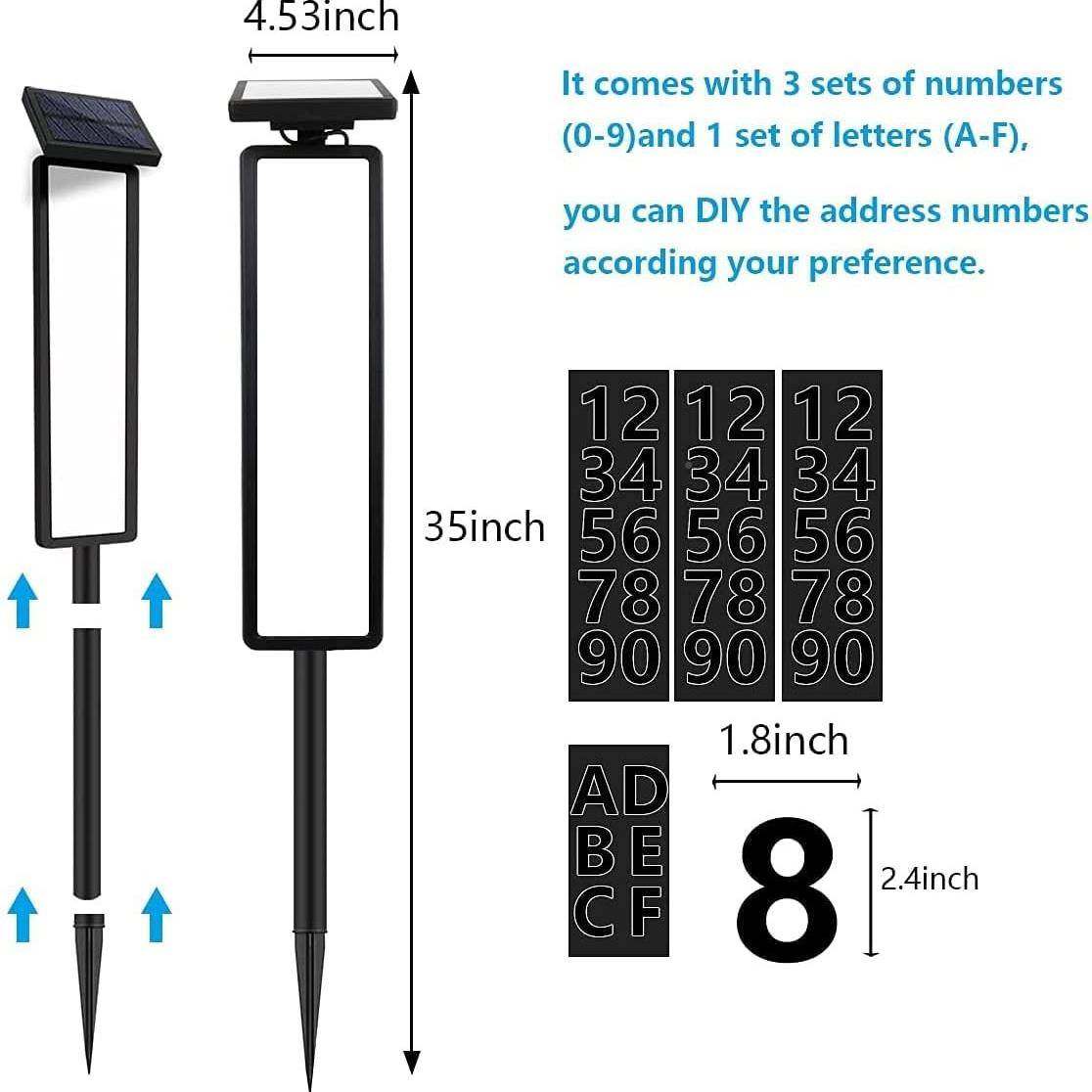 太阳能地插门牌灯灯led户外字母指数灯字路牌示双JXJ光源发光号牌