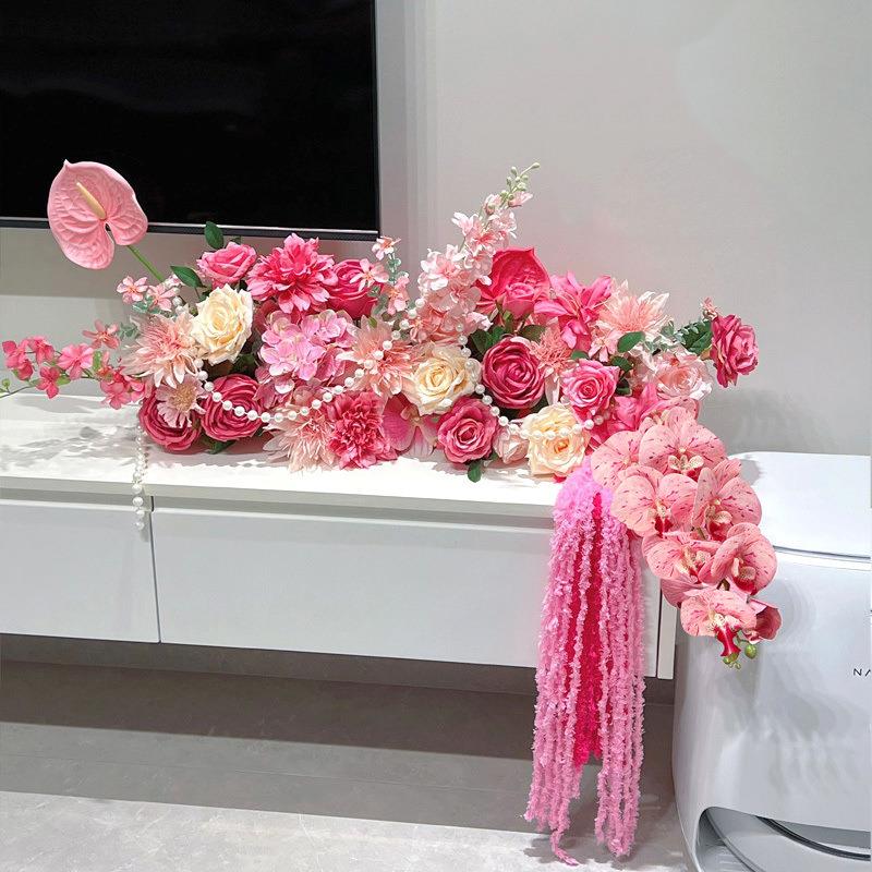 婚房床头LRZ排仿室真套装结婚桌面摆件新花房卧客厅电视柜婚庆假