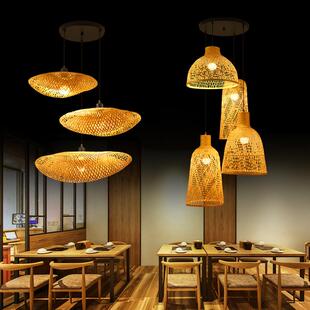 竹民编组合吊灯厅卧室客厅43166灯笼宿中式复古餐藤编多头楼梯竹