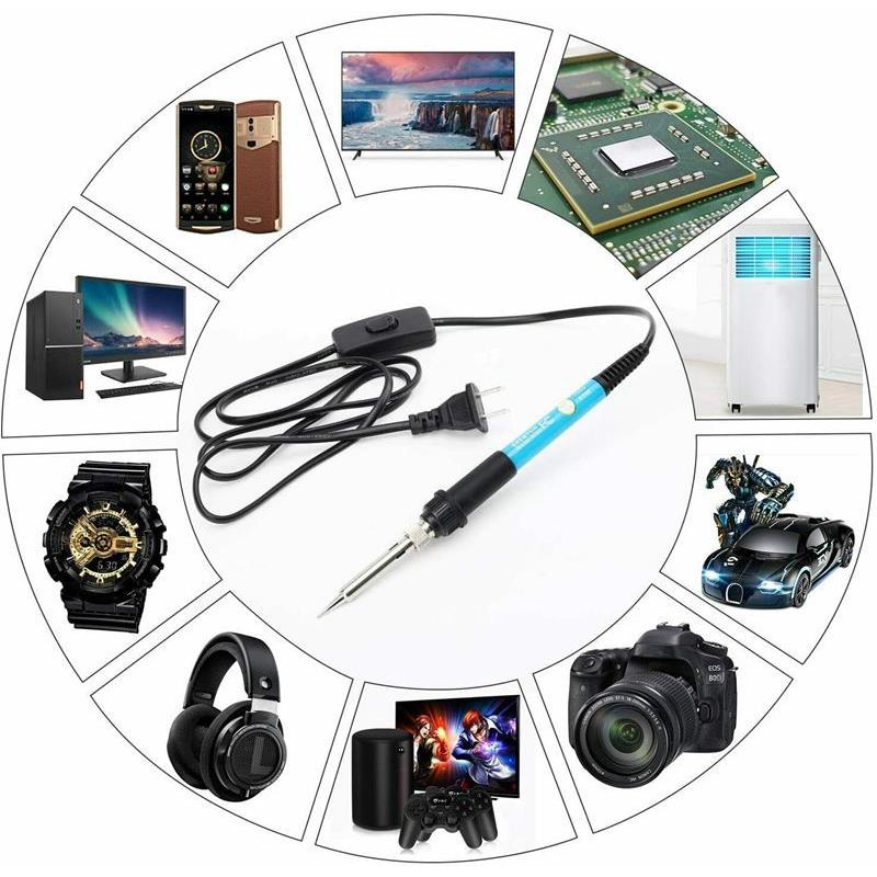 220V温YZ11V60电烙铁套装0工具包调显示万用表组合套件可电烙铁