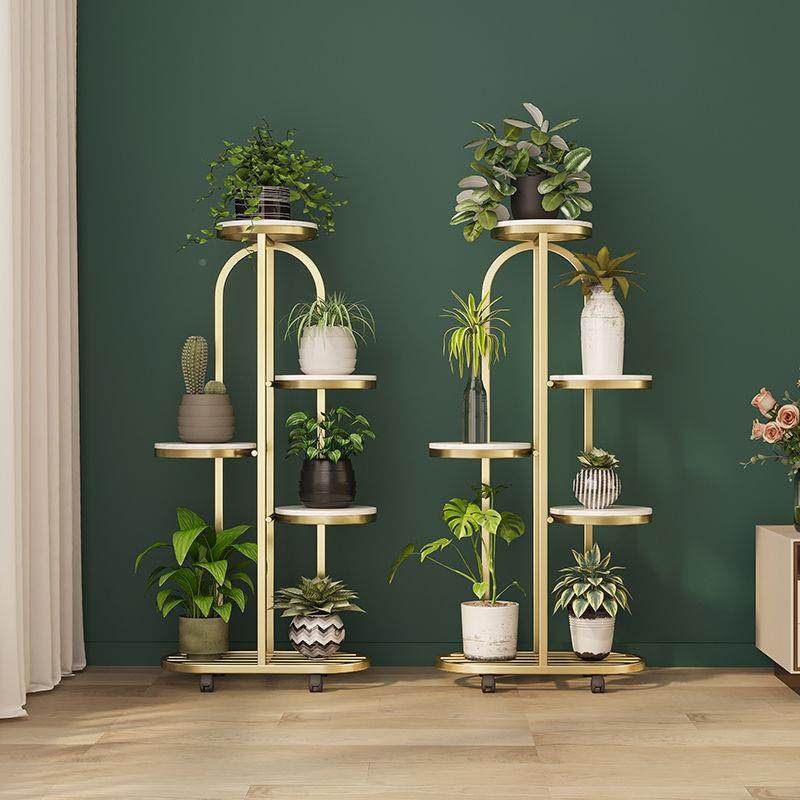 绿多层铁艺植花架子DSQ客厅落式阳台室内家地用萝物花架北摆放花