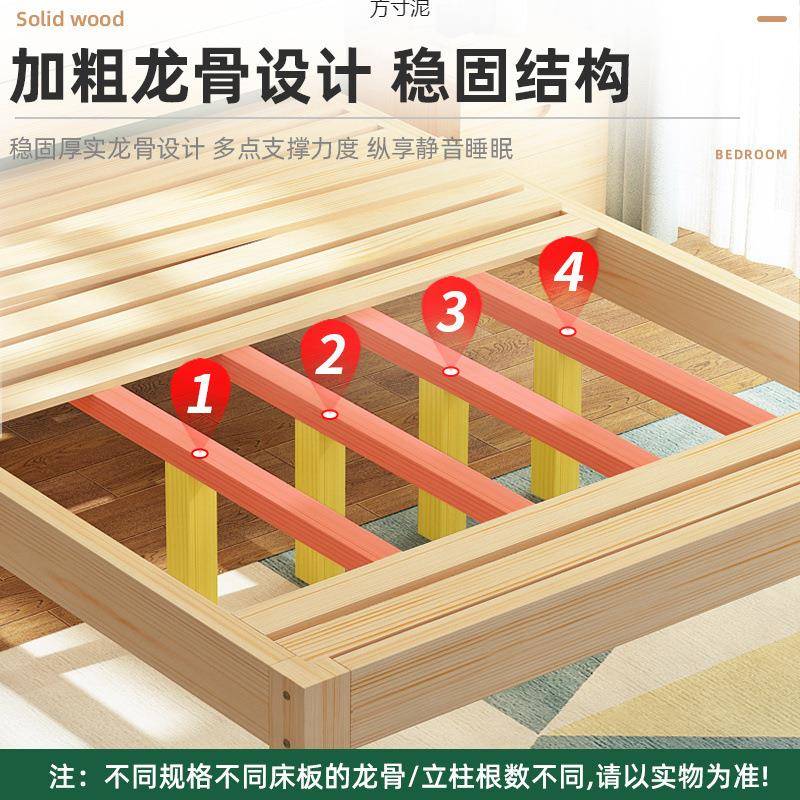 实木床现代简约2米双人1.8大床单床1.5用厂家直供床米木板人床1m1