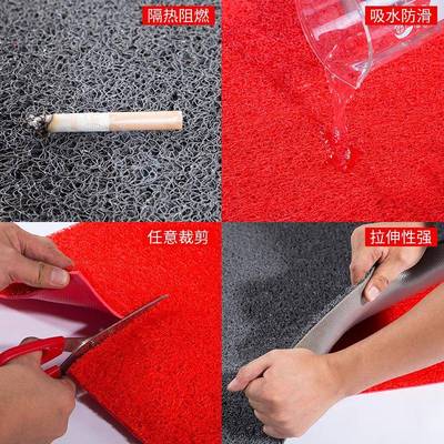 厂家直销PVC圈塑料地TMK毯1.2典*8丝米红色开张庆1走廊过道地垫脚