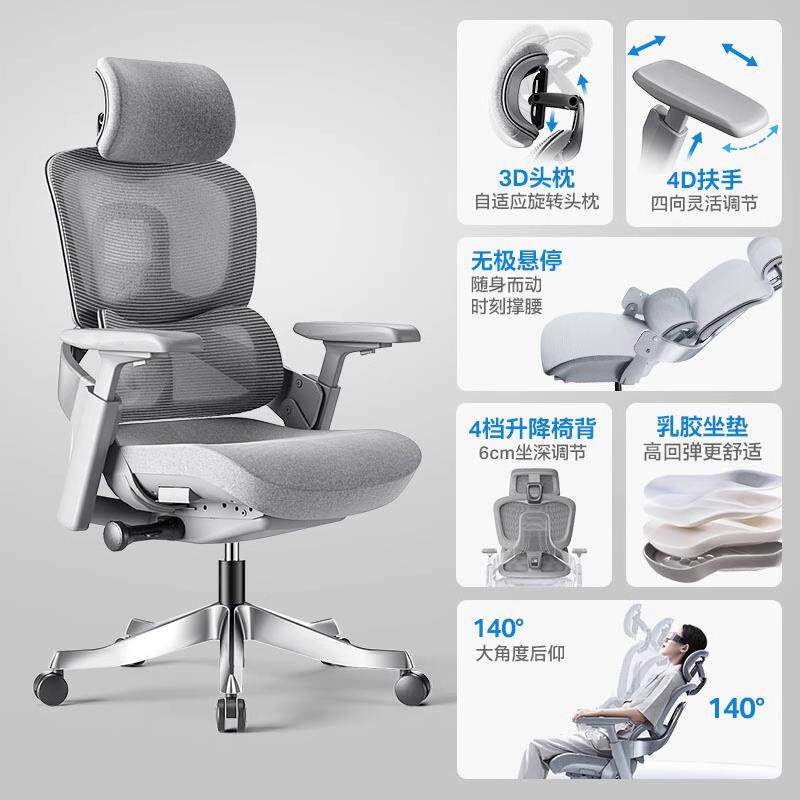 永o艺撑腰椅lw550人体工F学椅子电竞椅久坐座椅办公脑VYP椅电椅