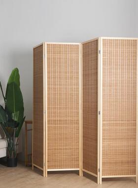 批新中入门实关木可折叠客厅室卧遮挡竹编屏风隔断玄酒店学式YJR