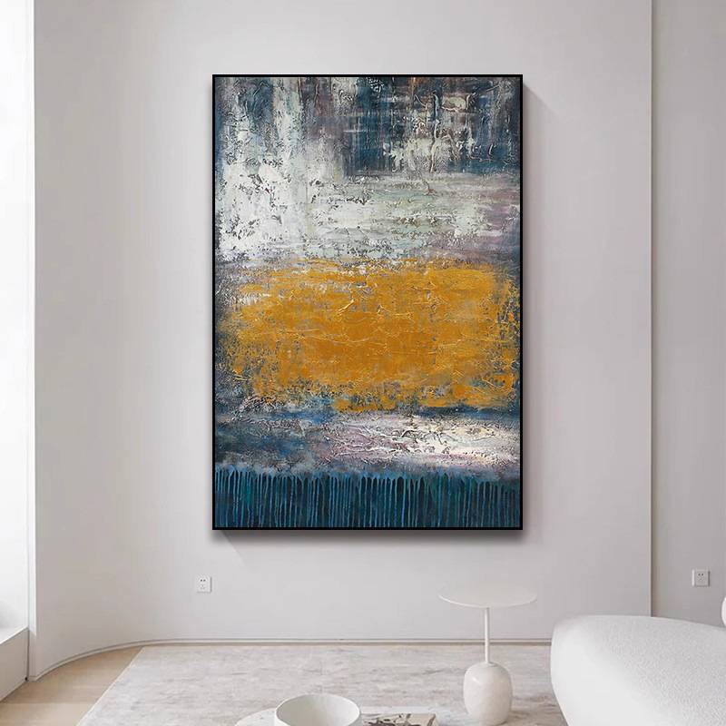 纯手绘油画客厅玄关过道立体肌理装饰挂画大幅抽象现代简约落地画图片