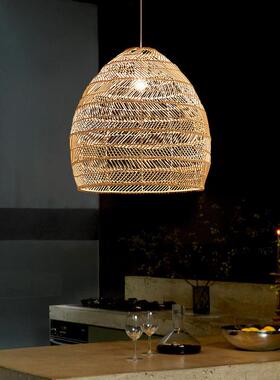 式日灯吊餐厅吧卧室AL-65457书房灯茶室藤编中式田园民宿榻台榻米