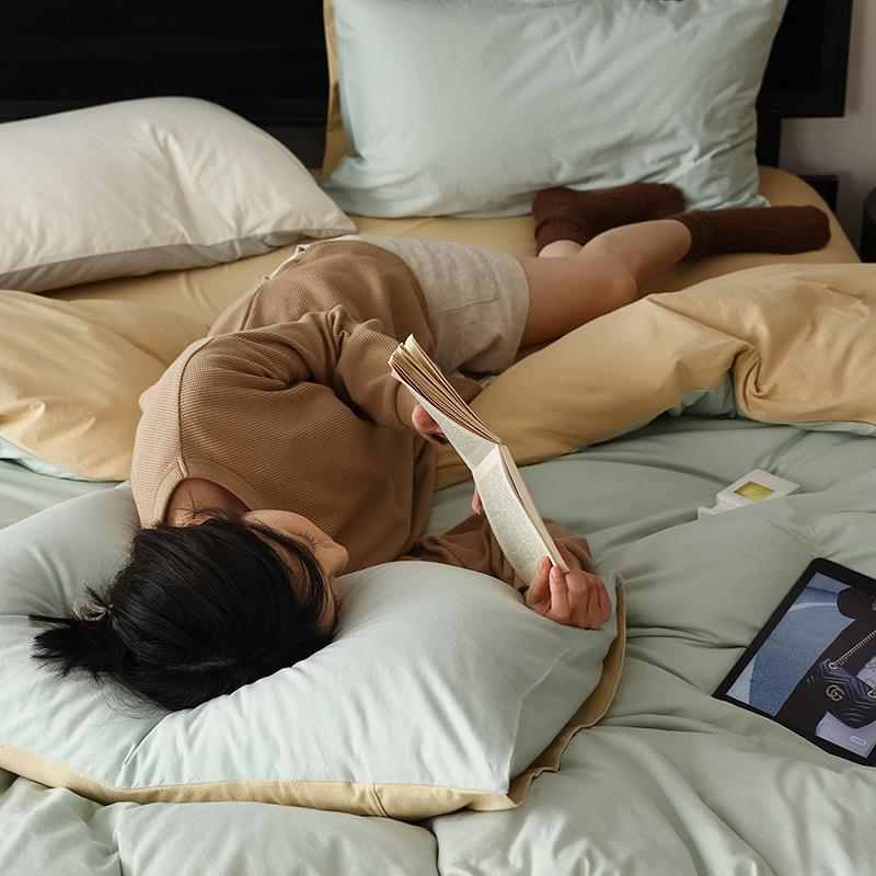 婴级针织儿棉件NRS套裸睡纯棉天竺四棉100全套棉被床单床笠床品4