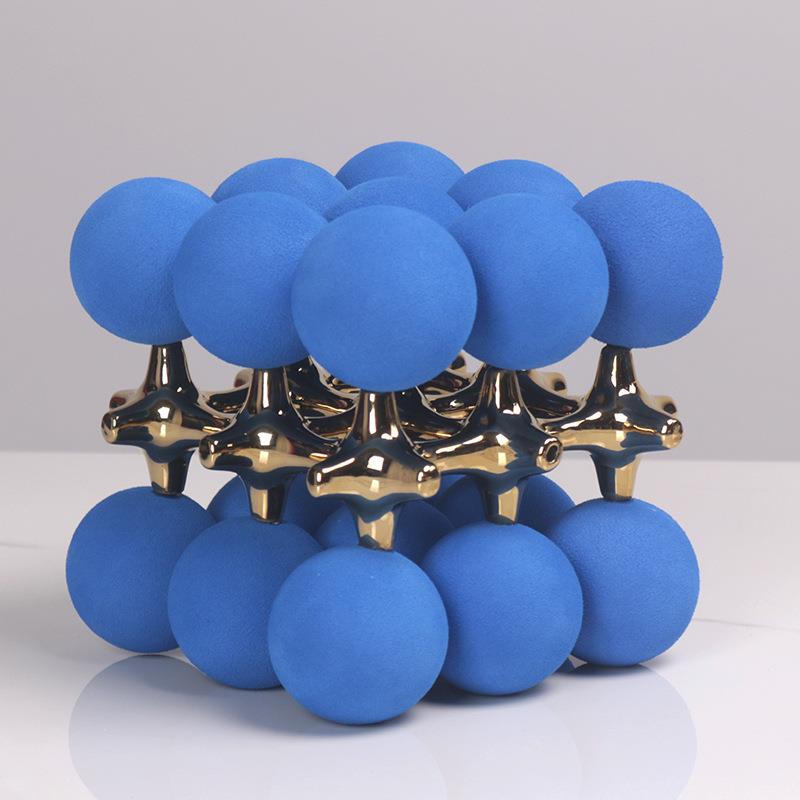 珠点何圆球件摆抽象正方体软简约现几代酒店样BEB板房装饰品桌面