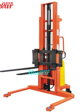SE524M半电 动堆车宽支腿升高叉高车 半电动腿电动叉车宽液压