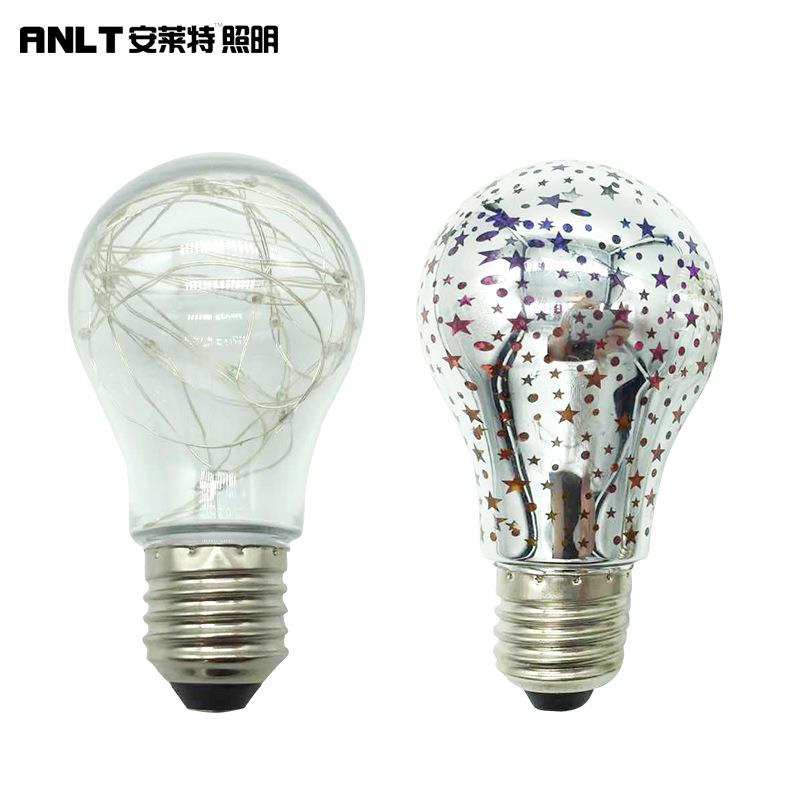 彩灯泡 圣诞灯泡 LE圣诞灯泡线D彩色灯串E27螺银口 古七彩复装饰