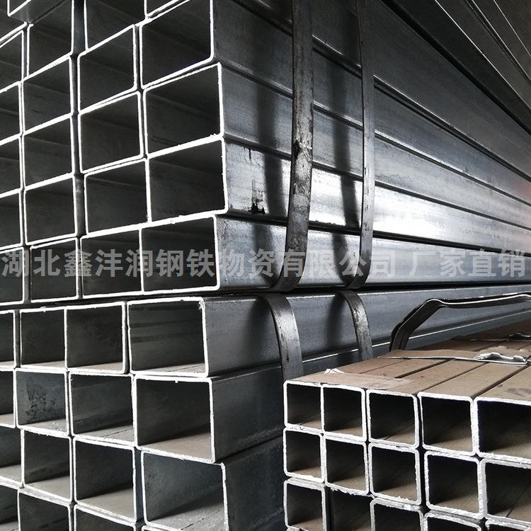湖北武汉现货热镀方管Q355无品牌/B材型钢材无缝矩锌管方通空Q235