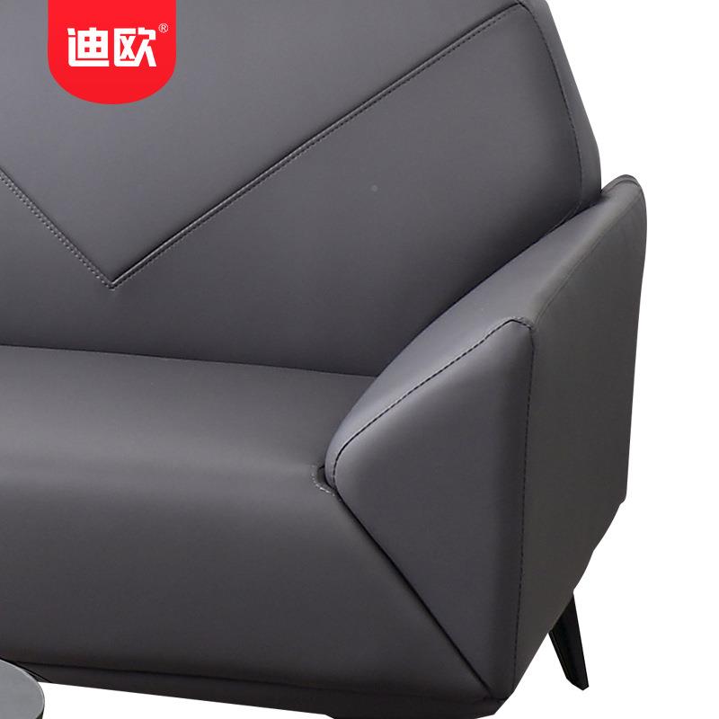 三人位沙发简约现代轻奢组合家茶用休闲灰西皮色JF044沙办公室几