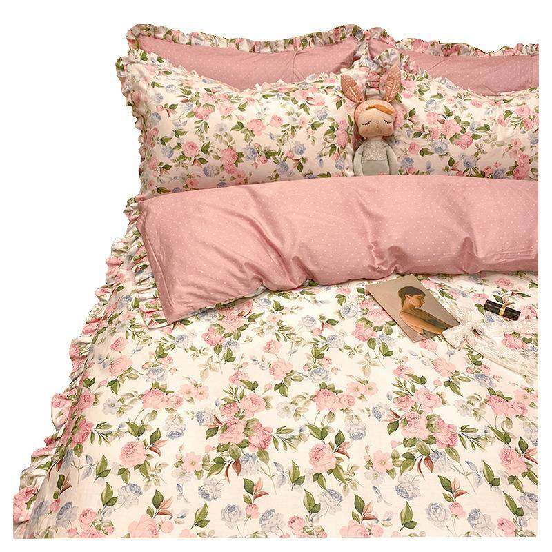 纯棉单床上四件套套全棉公主风床品女生宿舍床笠三件床田园HGR花,鲜花速递/花卉仿真/绿植园艺,其它园艺用品,淘宝优惠券,粉丝福利购,淘宝优惠卷