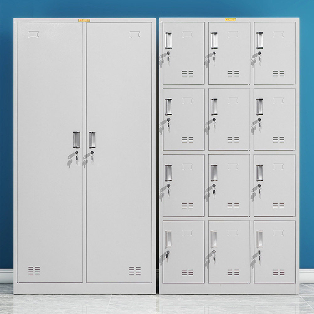 钢制更衣柜员工宿舍四门带锁工衣柜子六门储物收纳柜拆装铁皮柜