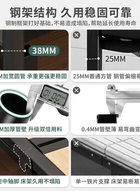 SJF简易床实木床板租房单用1米5铁床折叠床床成人人家出用1米2双