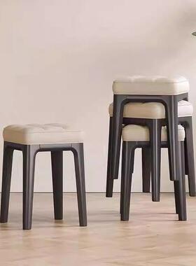 实木椅餐桌17538凳现代叠简约家用客厅矮凳餐软座高凳可放餐厅方