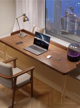 严选高低脚悬浮工作台桌書亚克力窗小木桌子书桌实电84037脑桌窗