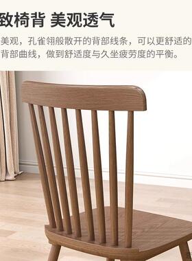 实木餐椅16874木家用中桌古餐椅子商复古餐厅凳子靠背胡桃茶桌温