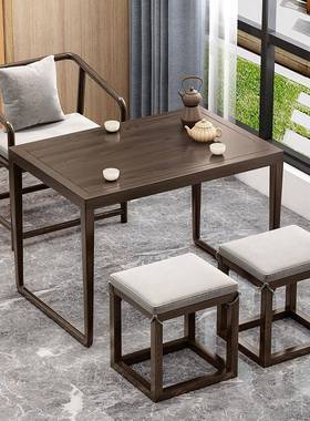 GPI新中一阳台休闲茶桌简约家用洽椅谈茶台式小户型全实木体泡茶