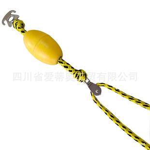 皮划不艇专用拖拉绳编带浮球锈钢钩牵引绳防脱防USA滑耐磨织绳