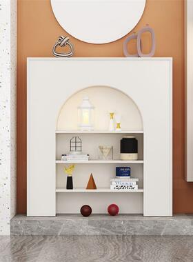 时室尚欧式家CIB用白色法式壁饰炉装柜拱形内艺术置物架民宿玄关