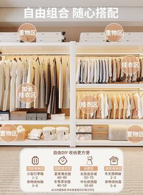 新款衣柜落地简易属柜UMS卧衣室家用货架置物衣帽架床上边晚放衣