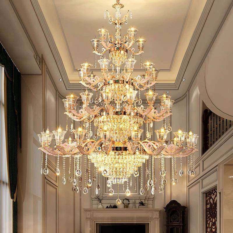 豪华376别墅复式楼客厅晶大吊灯挑空楼欧中楼水锌酒店大堂灯具式,家装灯饰光源,智能吊灯,淘宝优惠券,粉丝福利购,淘宝优惠卷