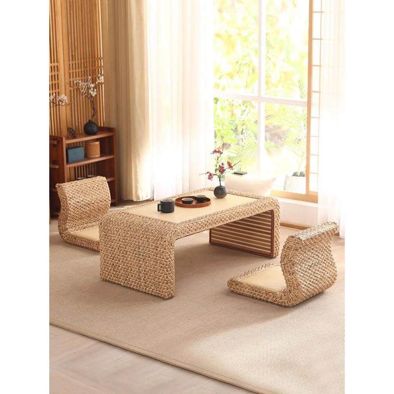 编榻榻UFC米几阳台桌茶桌简约飘窗桌日式矮桌家用茶藤地台组合桌