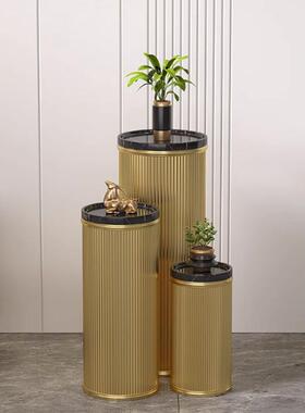 新中式花玄架室内花客厅关铁艺花架简约现大理石架子84401客厅代