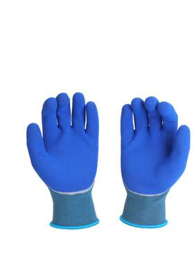 15针氨纶乳磨砂胶赶夹海手套劳保防橡胶防防水工地滑86324耐磨耐