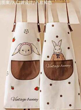 围裙厨饭房家用女款新款秋冬季RQC感年轻防脏免带系做用水油