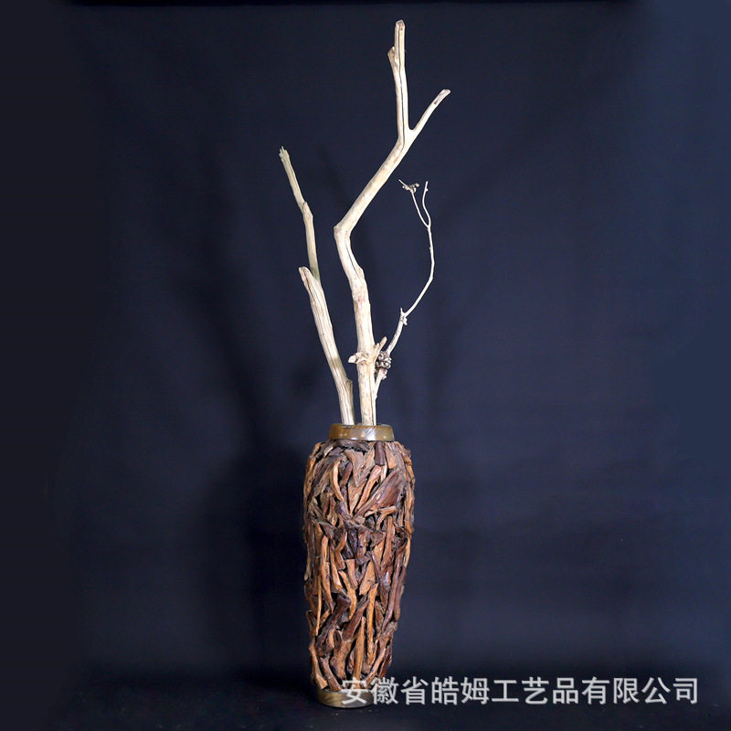 手工天然枯木花瓶花盆花器