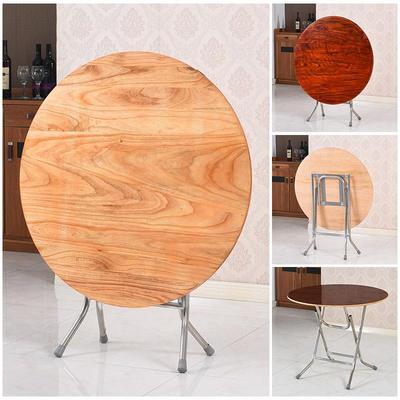 ft实折叠餐桌家用桌子摆摊大桌简易酒桌椅店6木LIC人8人家用圆圆